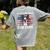 Boston Terrier Dad American Flag 4th Of July Dog Fathers Day Women's Comfort Colors T-Shirt Back Print Grey