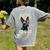 Boston Terrier Dad Boston Bull Bostie Dog Women's Comfort Colors T-Shirt Back Print Grey