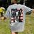 Boston Terrier Dog American Flag 4th Of July Patriotic Puppy Women's Comfort Colors T-Shirt Back Print Grey