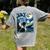 Boston Terrier Dog Art Van Gogh Starry Night Boston Terrier Women's Comfort Colors T-Shirt Back Print Grey