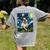 Boston Terrier Dog Starry Night Painting Women's Comfort Colors T-Shirt Back Print Grey