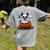 Boston Terrier Ghost Boo Halloween Kids Women's Comfort Colors T-Shirt Back Print Grey