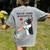Boston Terrier Grandma Mother's Day Dog Mom Women's Comfort Colors T-Shirt Back Print Grey