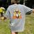 Boston Terrier Halloween Dog Lover Pumpkin Costume Women's Comfort Colors T-Shirt Back Print Grey