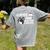 Boston Terrier Lover Coffee And Boston Terriers Women's Comfort Colors T-Shirt Back Print Grey