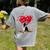 Boston Terrier Lover Heart Shape Boston Terrier Valentine Women's Comfort Colors T-Shirt Back Print Grey