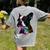 Boston Terrier Lovers Colorful Pop Art Boston Terrier Women's Comfort Colors T-Shirt Back Print Grey