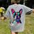 Boston Terrier Lovers Pop Art Boston Terrier Women's Comfort Colors T-Shirt Back Print Grey