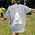Boston Terrier Mom Dad Dog Alien UFO Women's Comfort Colors T-Shirt Back Print Grey