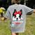 Boston Terrier Mum Dog Woman Idea Women's Comfort Colors T-Shirt Back Print Grey