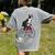 Boston Terrier Riding Bicycle Cute Bostie Biker Raglan Baseball Tee Women's Comfort Colors T-Shirt Back Print Grey