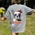 Boston Terrier Santa Claus Hat Merry Christmas Dog X-Mas Women's Comfort Colors T-Shirt Back Print Grey