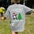 Boston Terrier Santa Hat Dabbing Around The Christmas Tree Women's Comfort Colors T-Shirt Back Print Grey