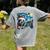 Boston Terrier Santa Starry Night Van Gogh Christmas Dog Men Women Kids Women's Comfort Colors T-Shirt Back Print Grey