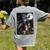 Boston Terrier Selfie Full Moon Flying Witch Halloween Dog Women's Comfort Colors T-Shirt Back Print Grey