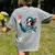 Boston Terrier Selfie Statue Of Liberty 4th Of July American Women's Comfort Colors T-Shirt Back Print Grey