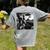 Boston Terrier Graphic Selfie With UFOs Weird Aliens Women's Comfort Colors T-Shirt Back Print Grey