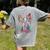 Boston Terrier Splash Women's Comfort Colors T-Shirt Back Print Grey