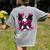 Boston Terrier Valentines Day Shirt Heart Dog Lover Women's Comfort Colors T-Shirt Back Print Grey