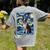 Boston Terrier Van Gogh Starry Night Women's Comfort Colors T-Shirt Back Print Grey