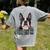 Boston Terrier Will Find And Lick You Bostie Mom Women's Comfort Colors T-Shirt Back Print Grey