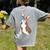 Brindle Boston Terrier Dog Patriotic Shirt USA Flag Women's Comfort Colors T-Shirt Back Print Grey
