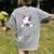 Bull Terrier Pocket Bull Terrier Peeking Out Pocket Women's Comfort Colors T-Shirt Back Print Grey