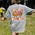 Crunching Numbers Just Like Leaves Pumpkin Fall Teacher Women's Comfort Colors T-Shirt Back Print Grey