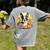 Cute Boston Terrier Spring Flower Garden Colorful Puppy Dog Women's Comfort Colors T-Shirt Back Print Grey