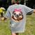 Cute Pug Shirt Donut Girls Dog Women's Comfort Colors T-Shirt Back Print Grey