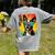Dog Boston Terrier Hawaiian Women's Comfort Colors T-Shirt Back Print Grey