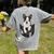 Dog Lovers Boston Terrier In Pocket Dog Face For Men Women Kids Women's Comfort Colors T-Shirt Back Print Grey