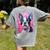 Dog Pink Boston Terrier Women's Comfort Colors T-Shirt Back Print Grey