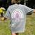 Early Headstart Cute Retro Rainbow Teachers Women's Comfort Colors T-Shirt Back Print Grey