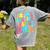 In My Glowing Teacher Era Groovy Colorful Bright Women's Comfort Colors T-Shirt Back Print Grey