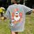 Groovy Halloween Trick Or Teach Retro Floral Ghost Teacher For Men Women Kids Women's Comfort Colors T-Shirt Back Print Grey