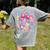 Groovy Teacher Cute Coquette Bow Flower Retro Back To School Women's Comfort Colors T-Shirt Back Print Grey
