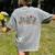 Groovy Tiny Human Tamer Floral Kindergarten Teacher Women's Comfort Colors T-Shirt Back Print Grey