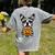 Halloween Dog Boston Terrier Mummy Costume Men Women Kids Women's Comfort Colors T-Shirt Back Print Grey