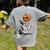 Halloween Skeleton Boston Terrier Women's Comfort Colors T-Shirt Back Print Grey