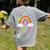 Happy 50th Days Of School Rainbow Teacher 50 Days Smarter Women's Comfort Colors T-Shirt Back Print Grey Happy 50th Days Of School Rainbow Teacher 50 Days Smarter Women's Comfort Colors T-Shirt Back Print Grey