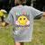 Happy Dot Day Hippie Flowers Smile Face Groovy Teacher Kids Women's Comfort Colors T-Shirt Back Print Grey