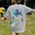 Happy First Day Of School Fish Rainbows Teacher Be Kind Women's Comfort Colors T-Shirt Back Print Grey
