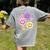 Happy To See Your Face Teacher Flower Back To School Women's Comfort Colors T-Shirt Back Print Grey