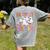 Haunted By My TBR Cute Ghosts Book Reading Teacher Halloween Women's Comfort Colors T-Shirt Back Print Grey