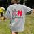 K Is For Kindergarten Teacher Coquette Bow Back To School Women's Comfort Colors T-Shirt Back Print Grey