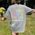 Kids AUTISM IS NOT A TRAGEDY IGNORANCE IS Proud Teacher Crew Women's Comfort Colors T-Shirt Back Print Grey