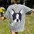 Kids Boston Terrier Dog For Women And Girls Women's Comfort Colors T-Shirt Back Print Grey