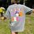 Kindergarten Boo Crew Spooky Kindergarten Halloween Teacher Women's Comfort Colors T-Shirt Back Print Grey