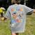 Learning Is Out Of This World Space Back To School Teacher Women's Comfort Colors T-Shirt Back Print Grey